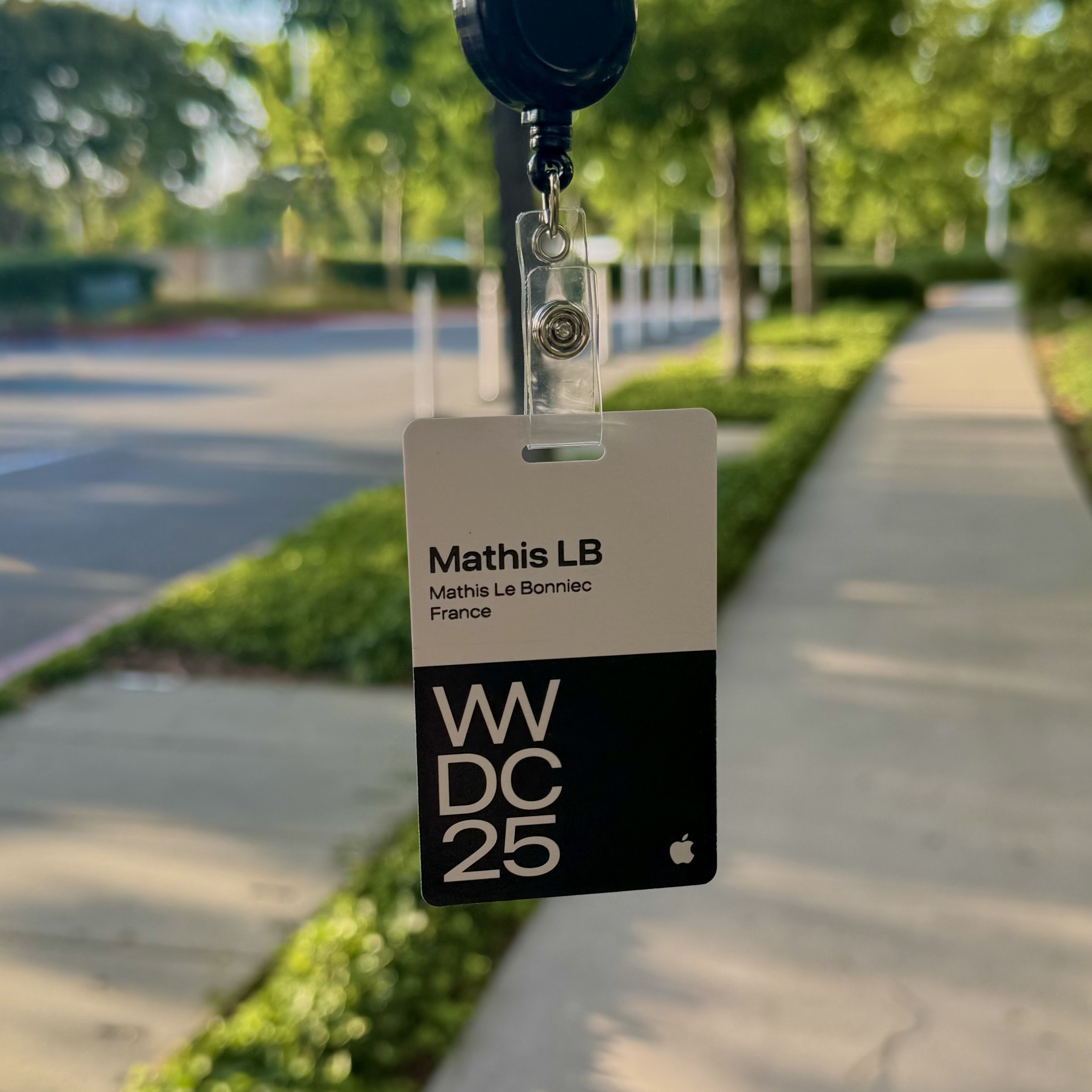 WWDC 2025 Badge with Mathis LE BONNIEC's name