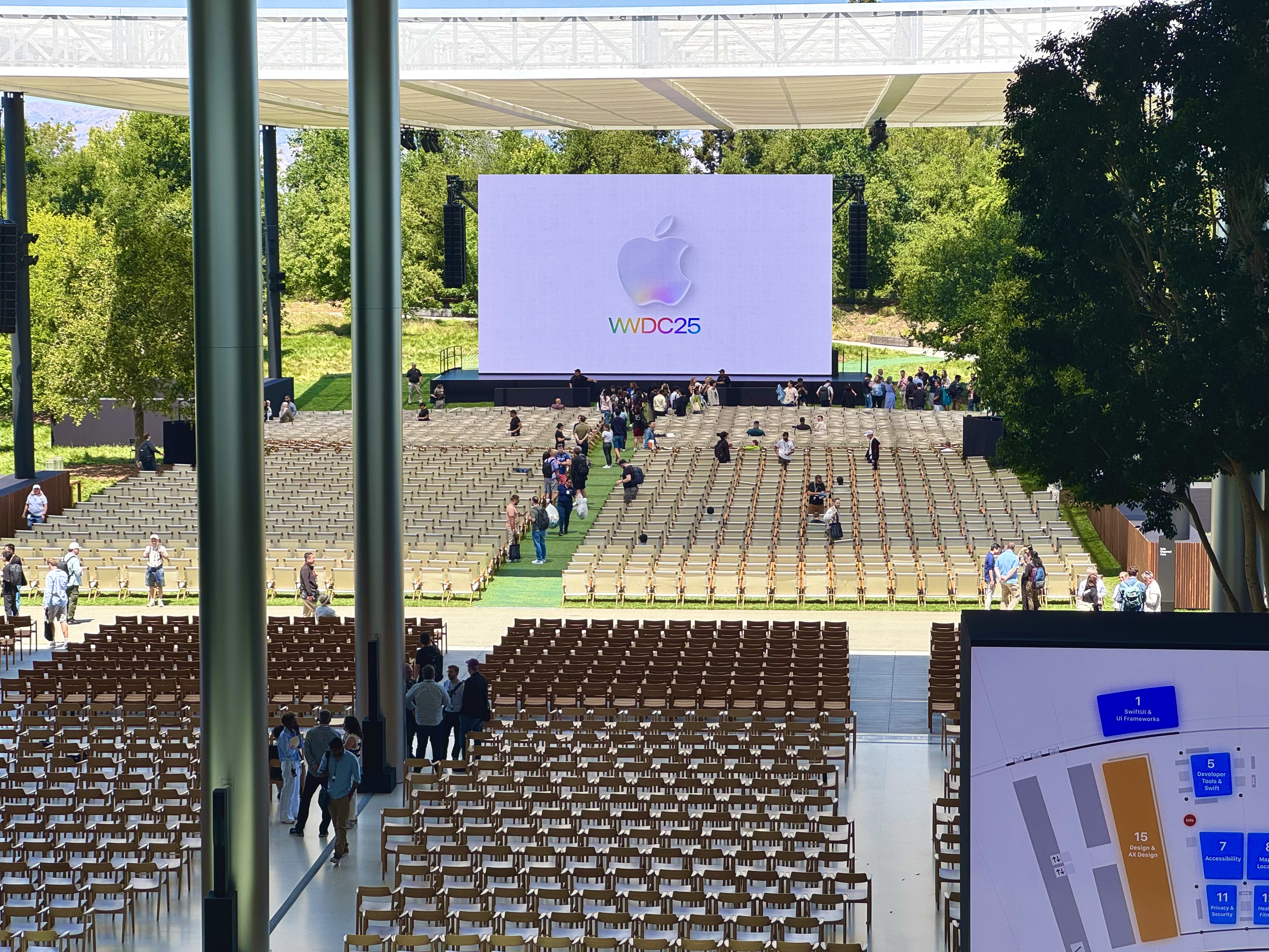 WWDC 2025 main stage at Apple Park