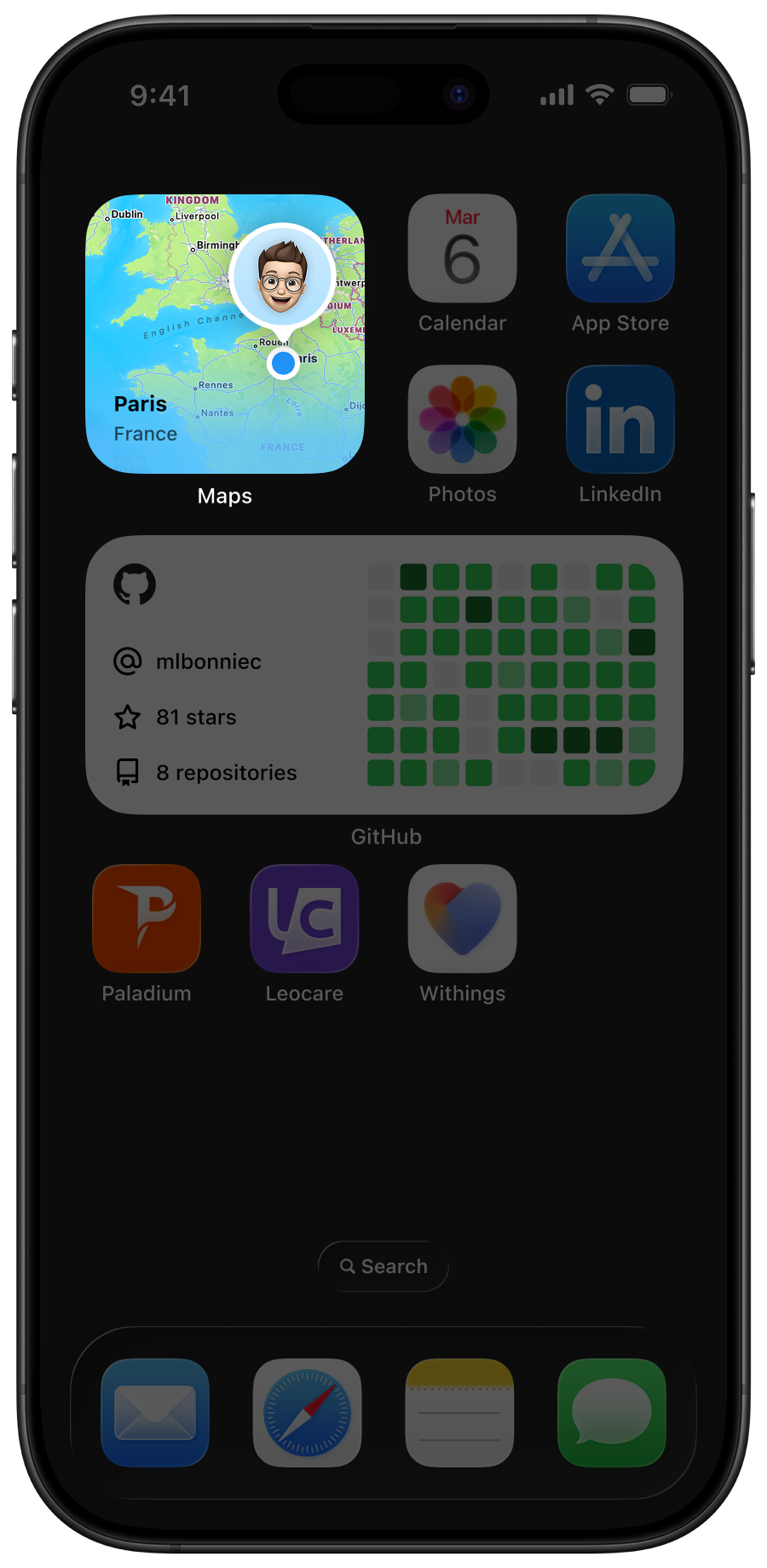 iPhone 16 Pro focused on a Maps widget