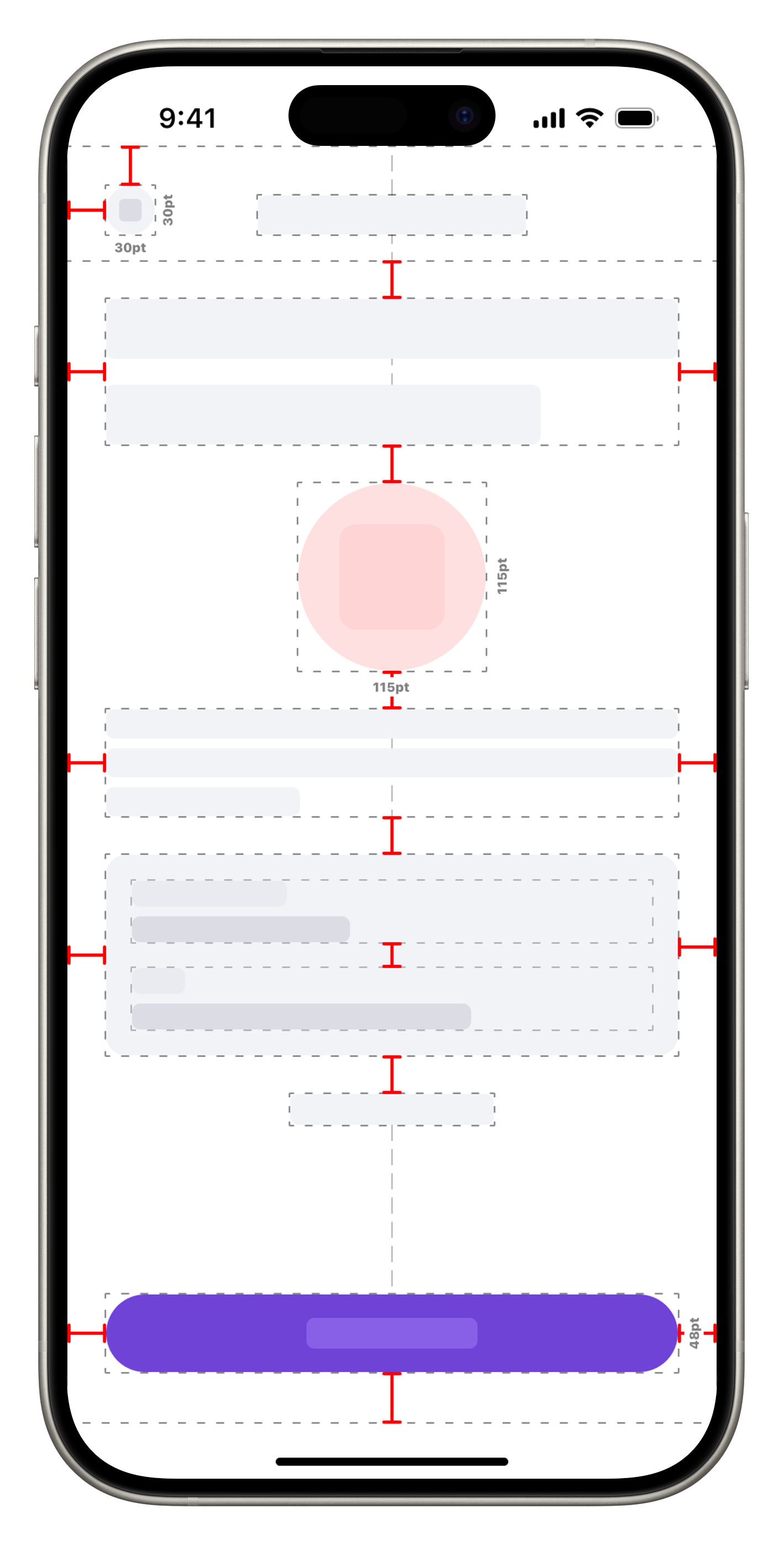 iPhone Mockups representing the a view constraints