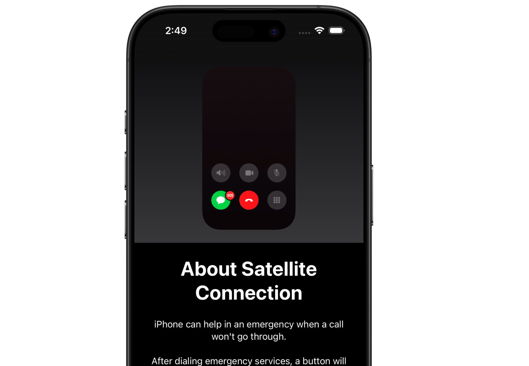Mockup of the Satellite On Boarding View on an iPhone