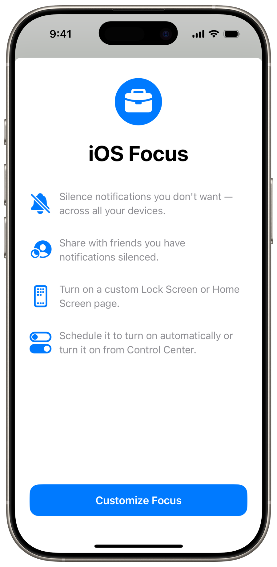 iOS Focus OnBoarding View