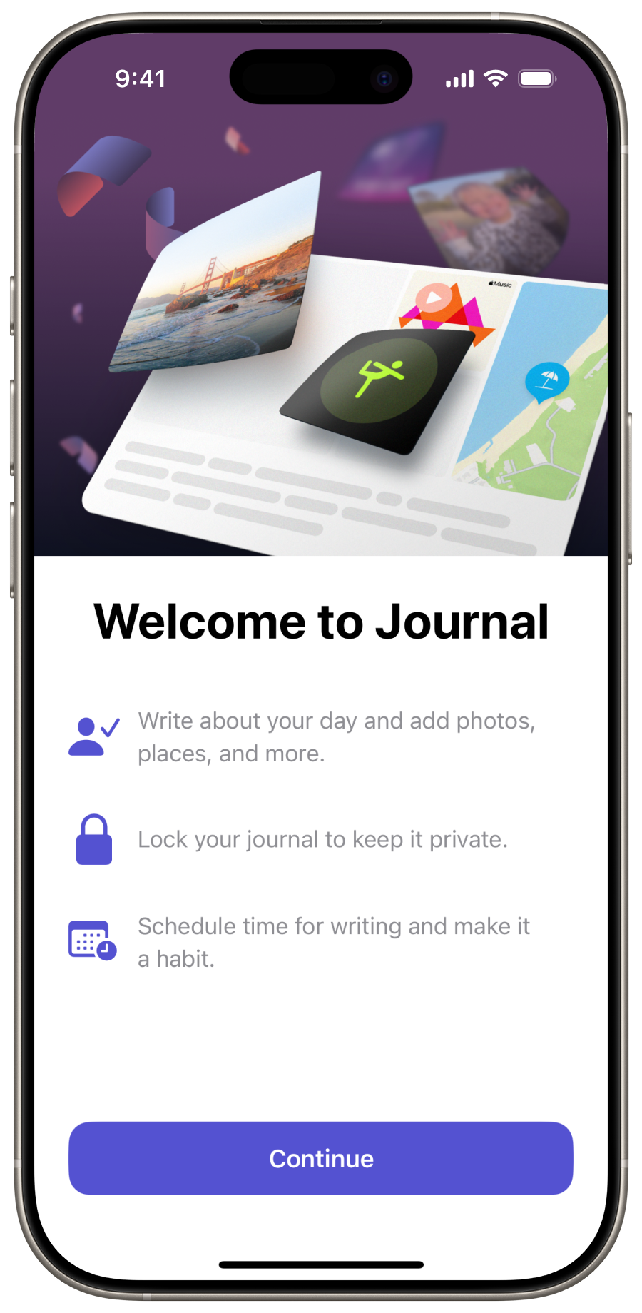 iOS Journal OnBoarding View